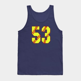 Fastpitch Softball Number 53 #53 Softball Shirt Jersey Uniform Favorite Player Biggest Fan Tank Top